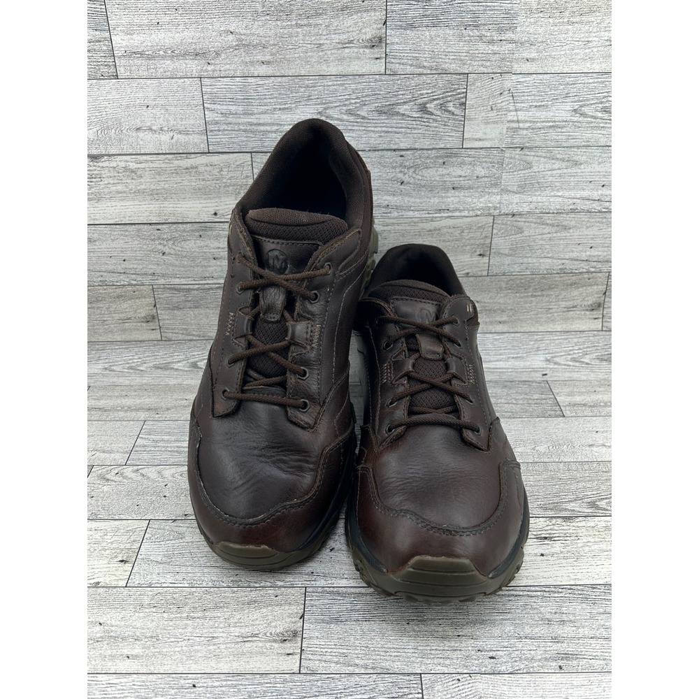 Merrell Men J32943 Brown Leather Hiking Shoes Vibram Sole Size 11